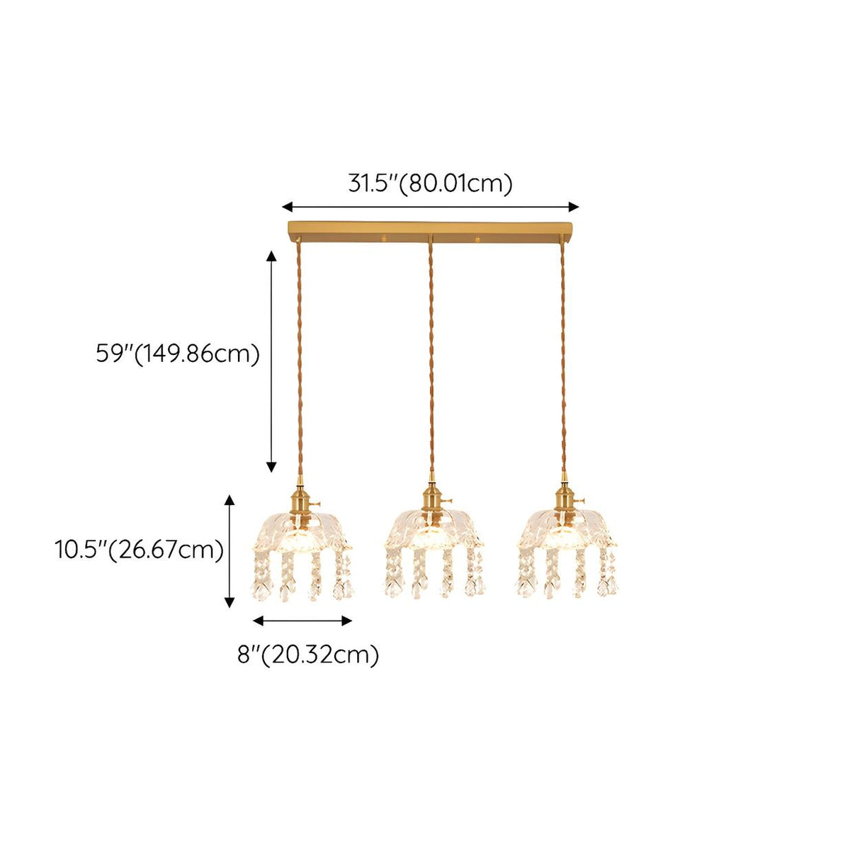Exquisite Clear Crystal Kitchen Island Pendant Light Image - 19