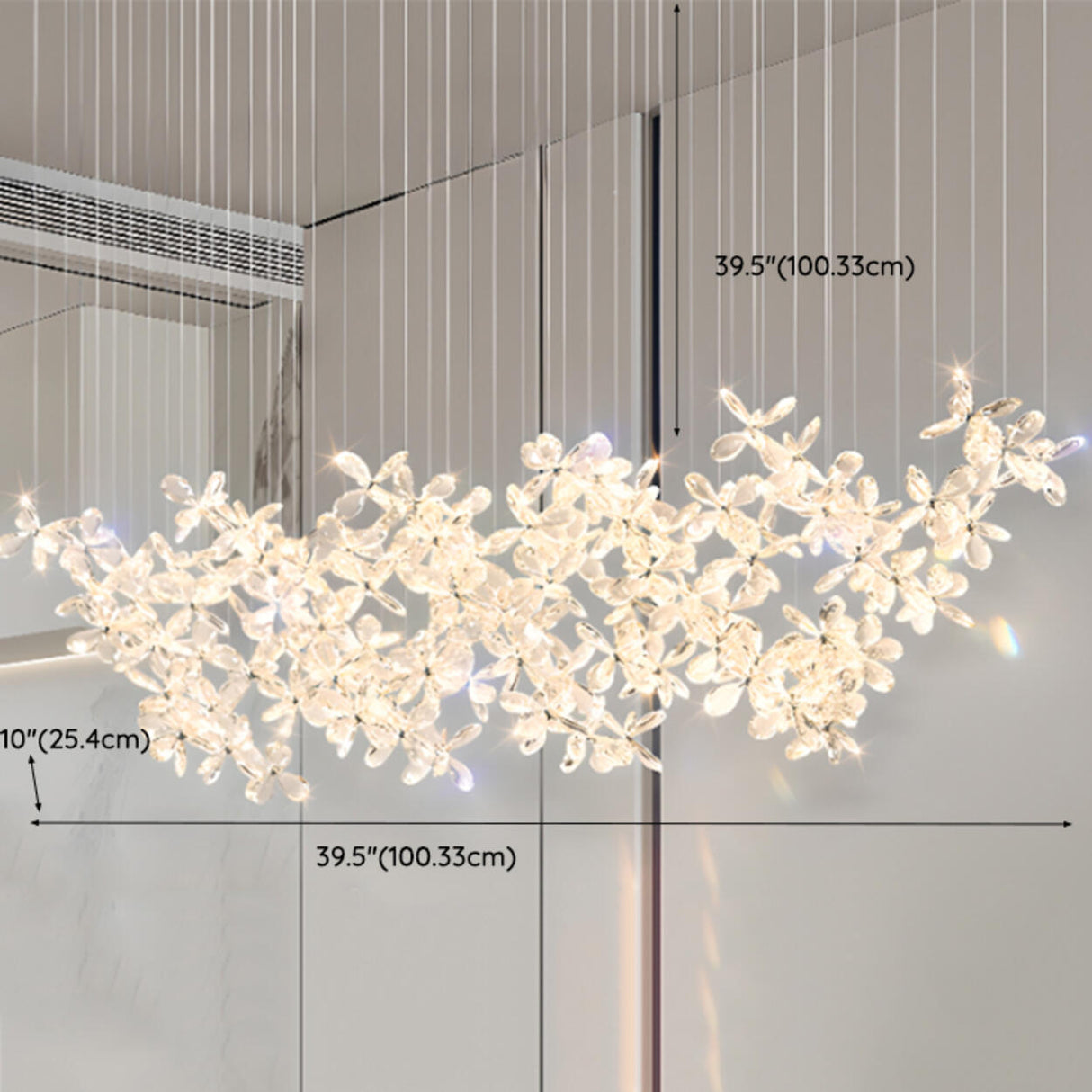 Exquisite Crystal Floral Island Chandelier Light 