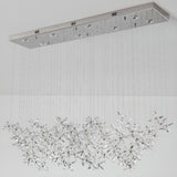 Exquisite Crystal Floral Island Chandelier Light Image - 6