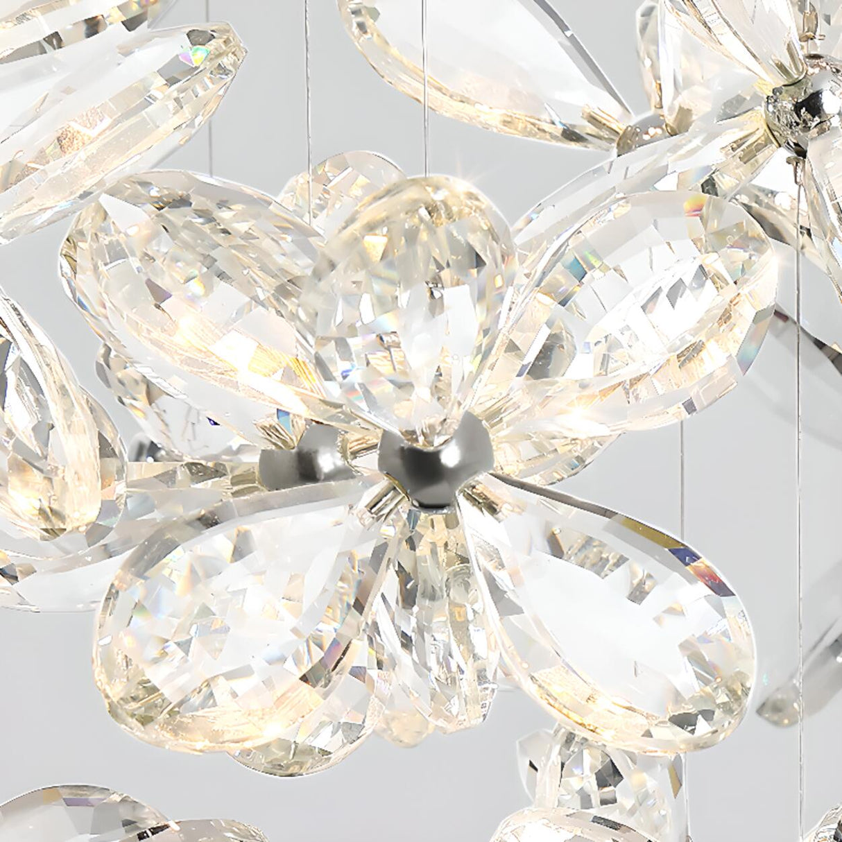 Exquisite Crystal Floral Island Chandelier Light Image - 9