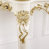 Exquisite Curved Legs Half-circle Wood White Console Table Image - 10