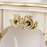 Exquisite Curved Legs Half-circle Wood White Console Table Image - 12