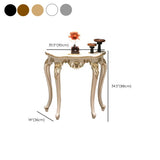 Exquisite Curved Legs Half-circle Wood White Console Table #size