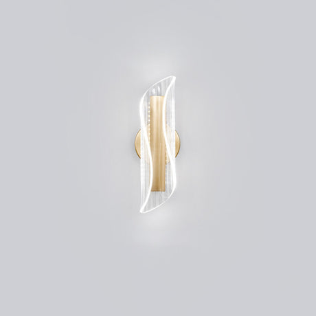 Exquisite Gold Metal Wavy LED Acrylic Wall Sconce Image - 2