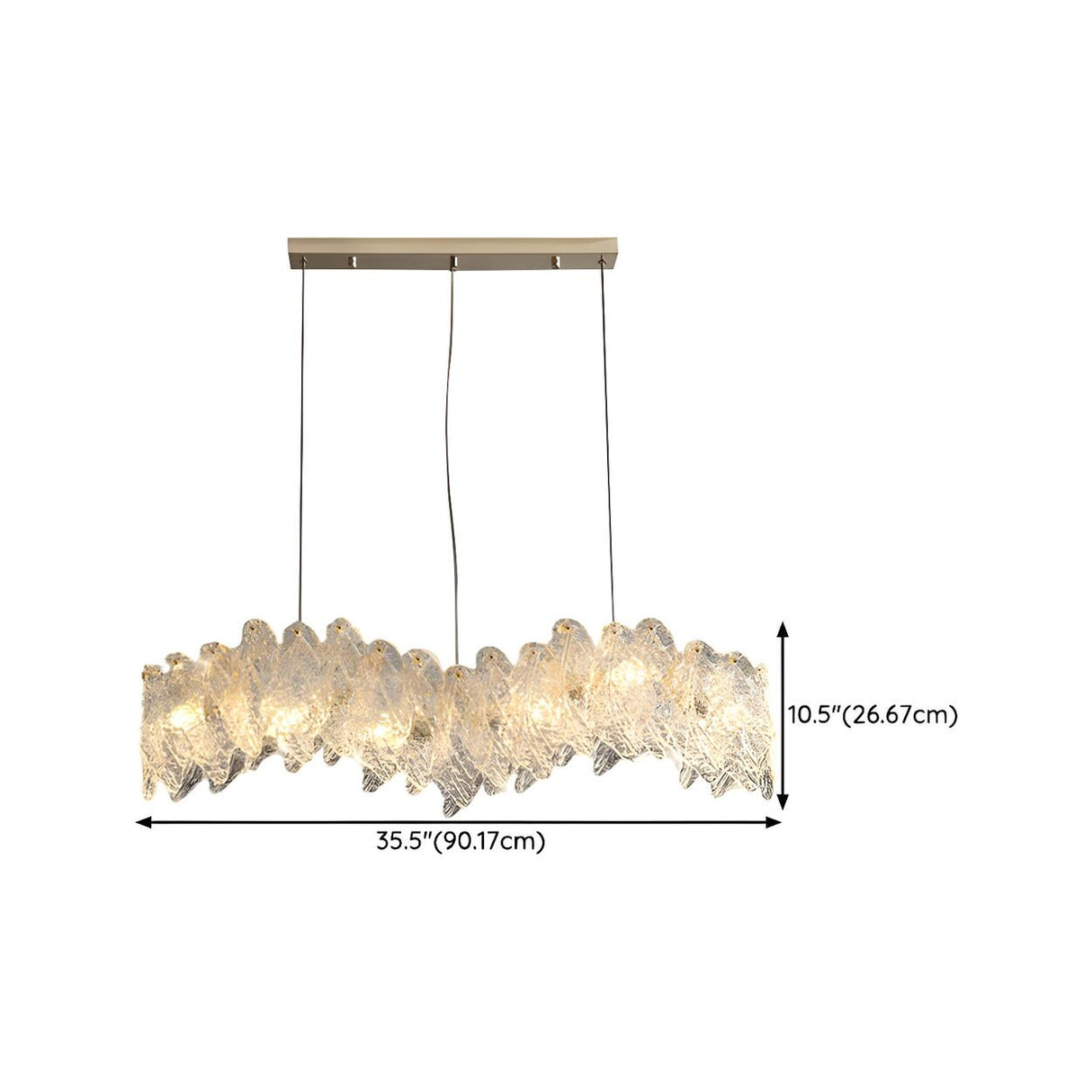 Exquisite Textured Glass Wing Island Pendant Light 