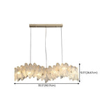 Exquisite Textured Glass Wing Island Pendant Light #size
