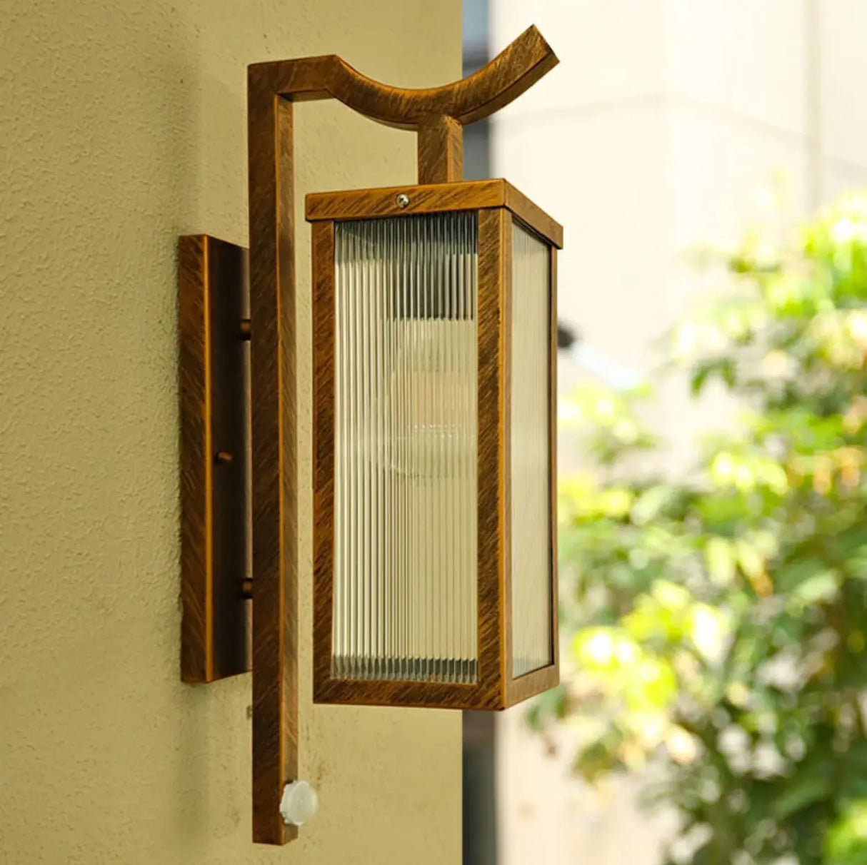 Exterior Bronze Geometric Steel LED Wall Sconces Image - 3