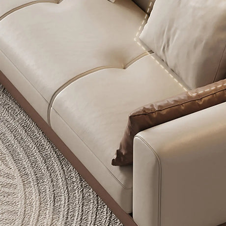 Extra Long Off-White Foam Fill Wood Frame Storage Sofa Image - 2