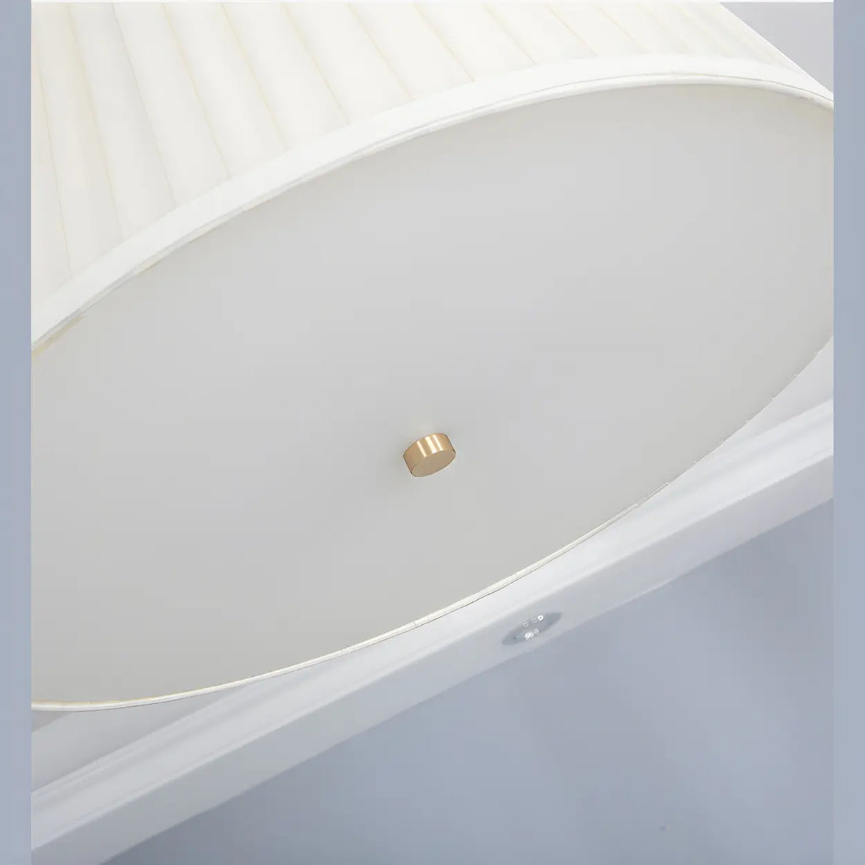 Fabric Beige Bedroom Downrod Drum Chandelier Lighting Image - 17
