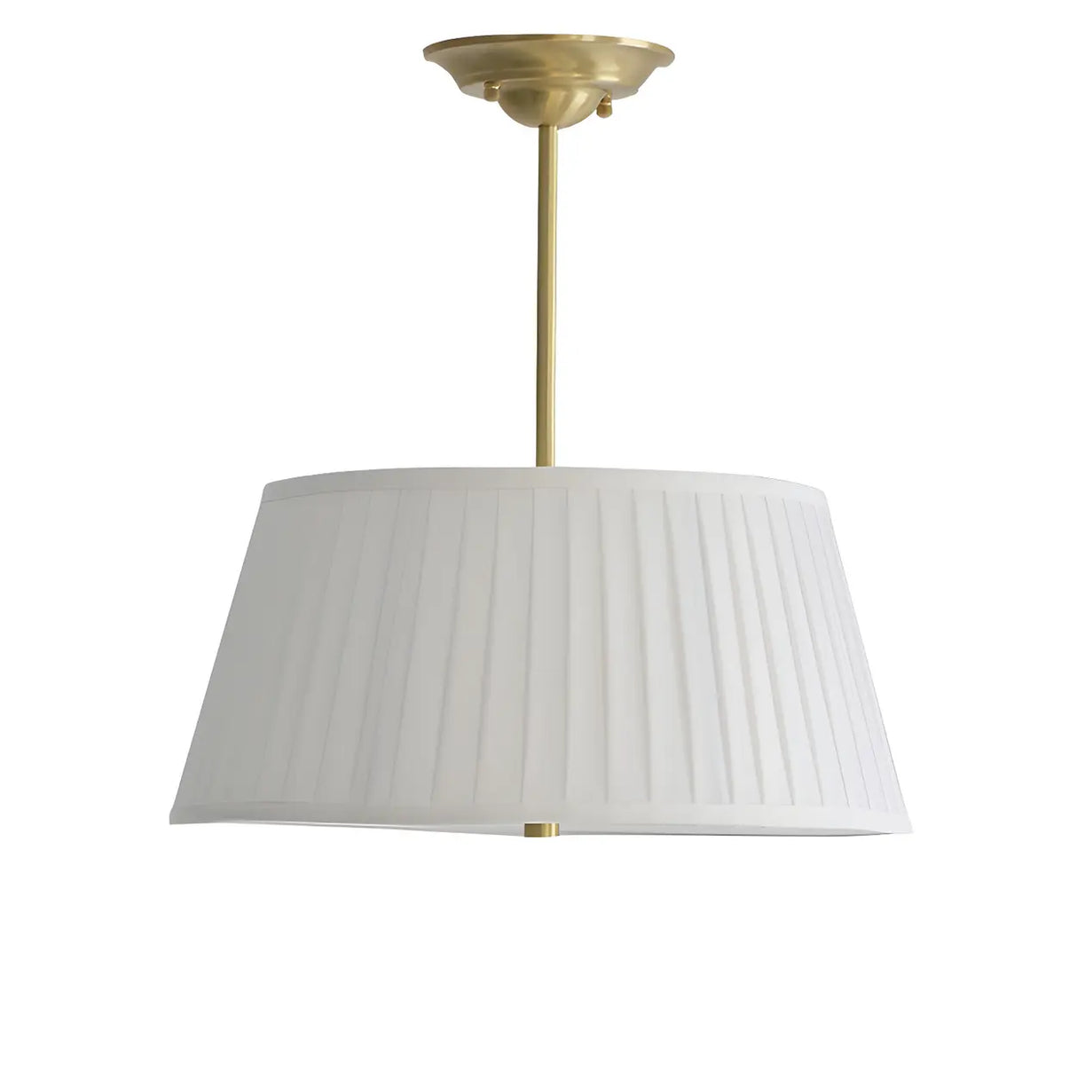 Fabric Beige Bedroom Downrod Drum Chandelier Lighting Image - 4