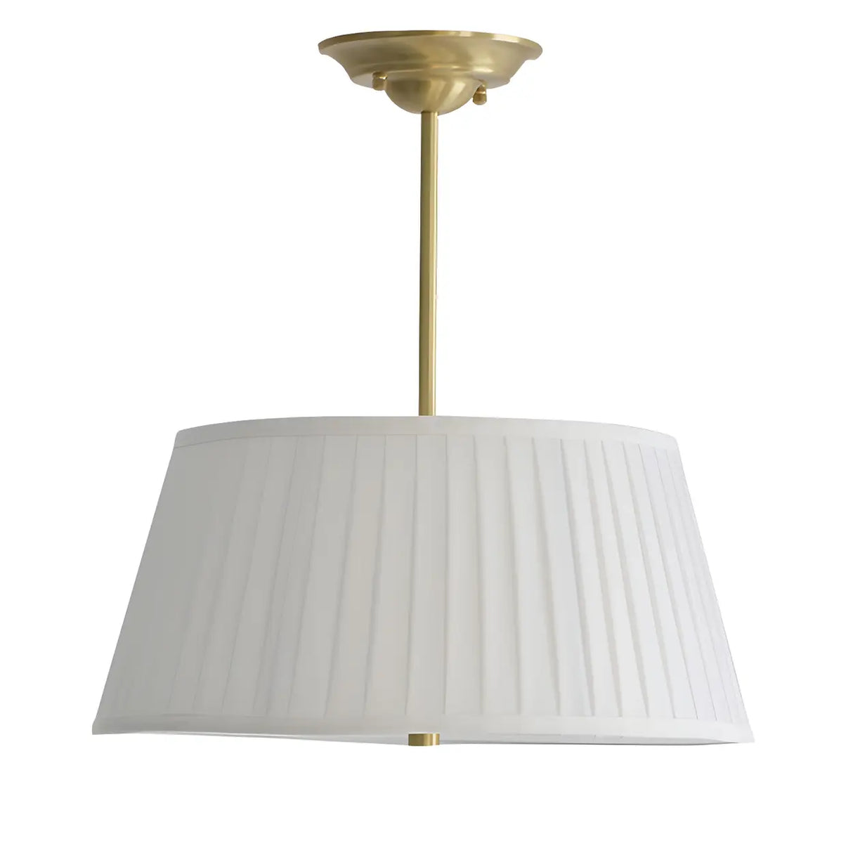 Fabric Beige Bedroom Downrod Drum Chandelier Lighting Image - 6