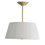 Fabric Beige Bedroom Downrod Drum Chandelier Lighting Image - 6
