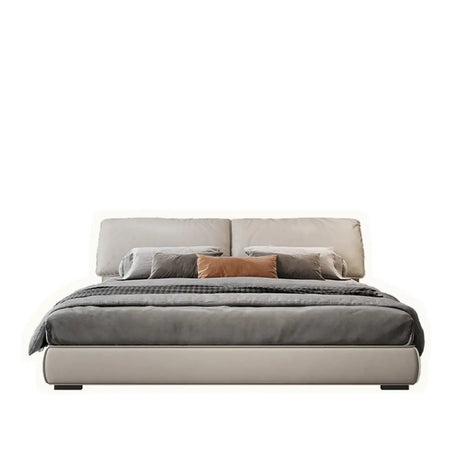 Fabric Headboard Light Grey King Storage Included Bed Image - 2