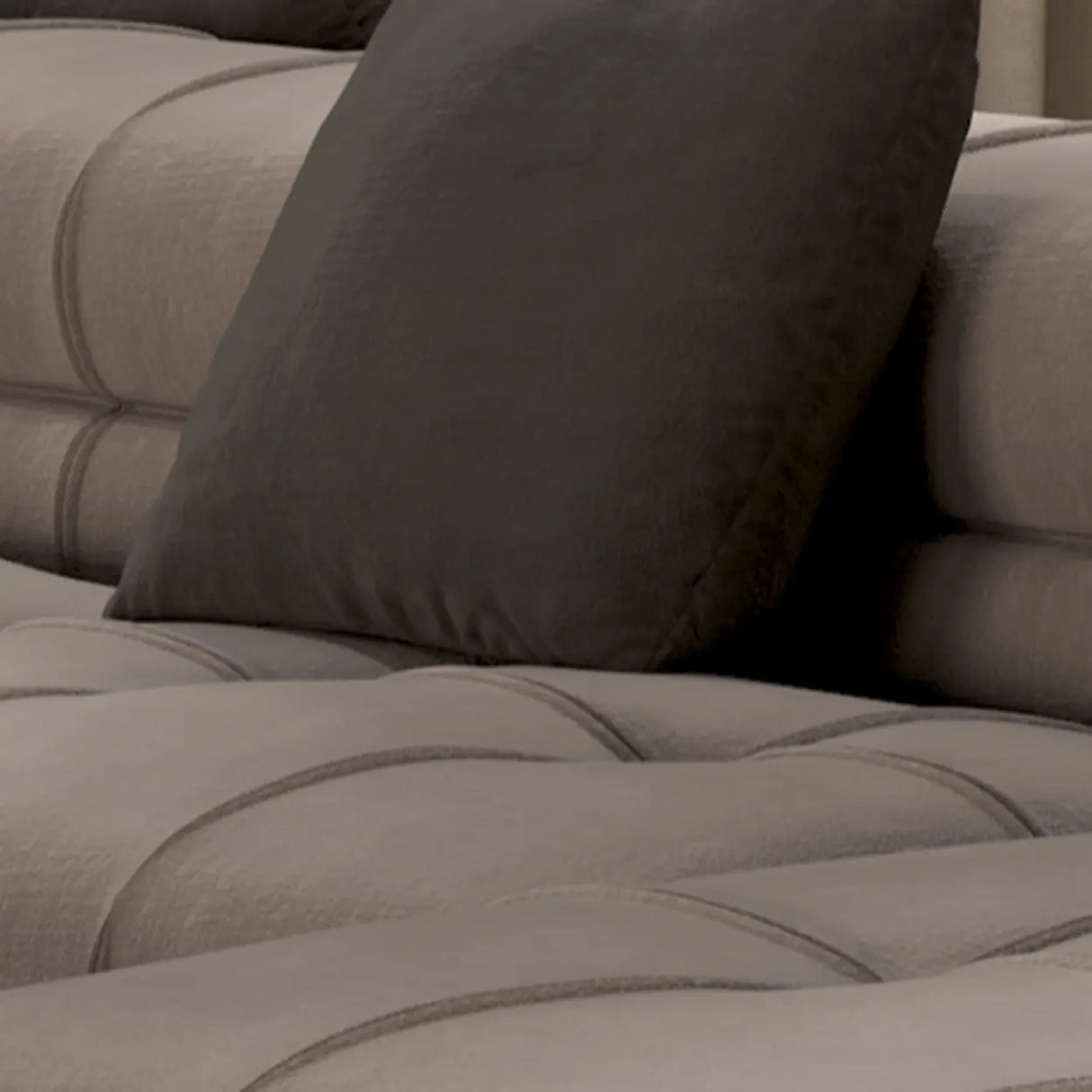 Fabric Living Room Beige Large Sectional Double Sided Sofa Image - 11