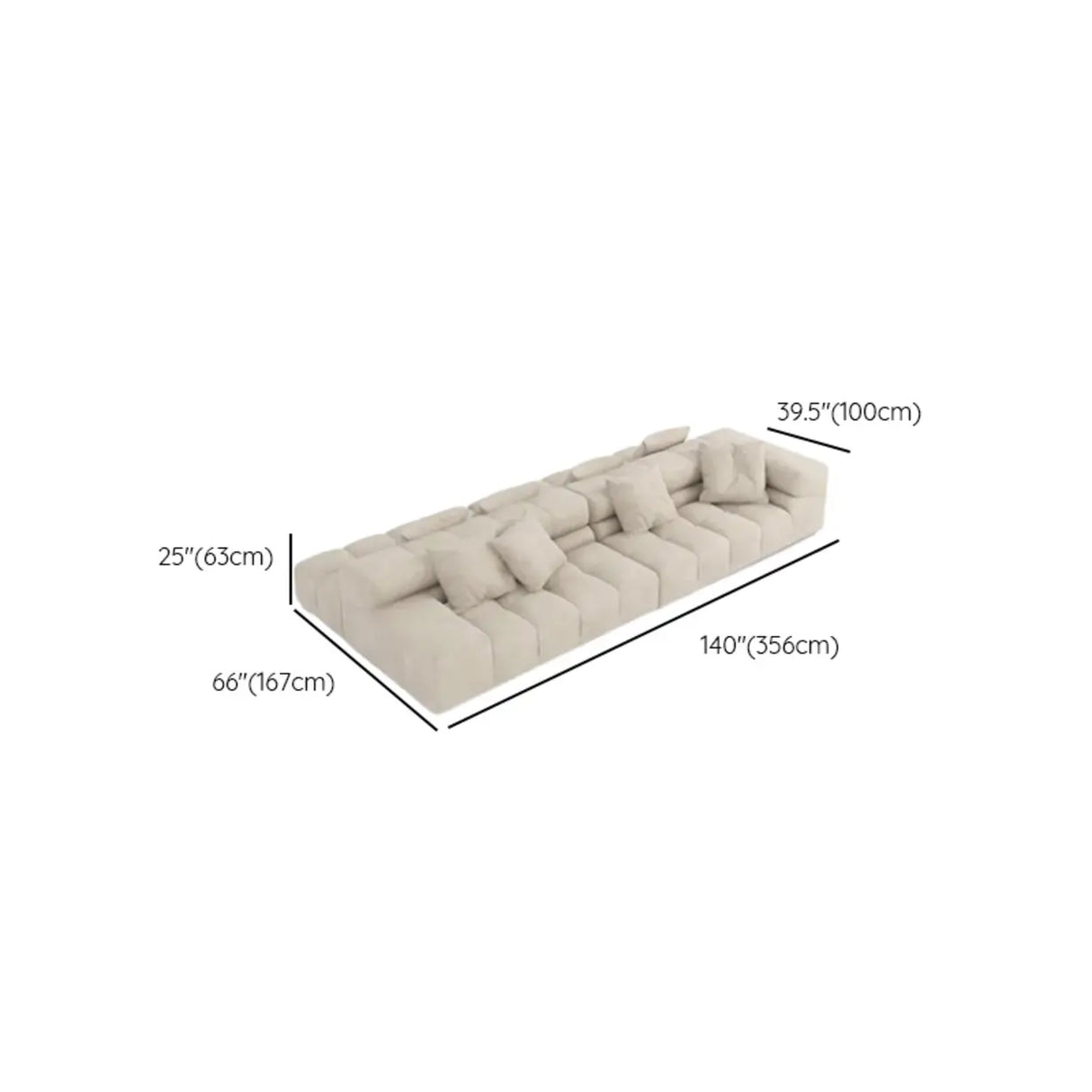 Fabric Living Room Beige Large Sectional Double Sided Sofa Image - 18