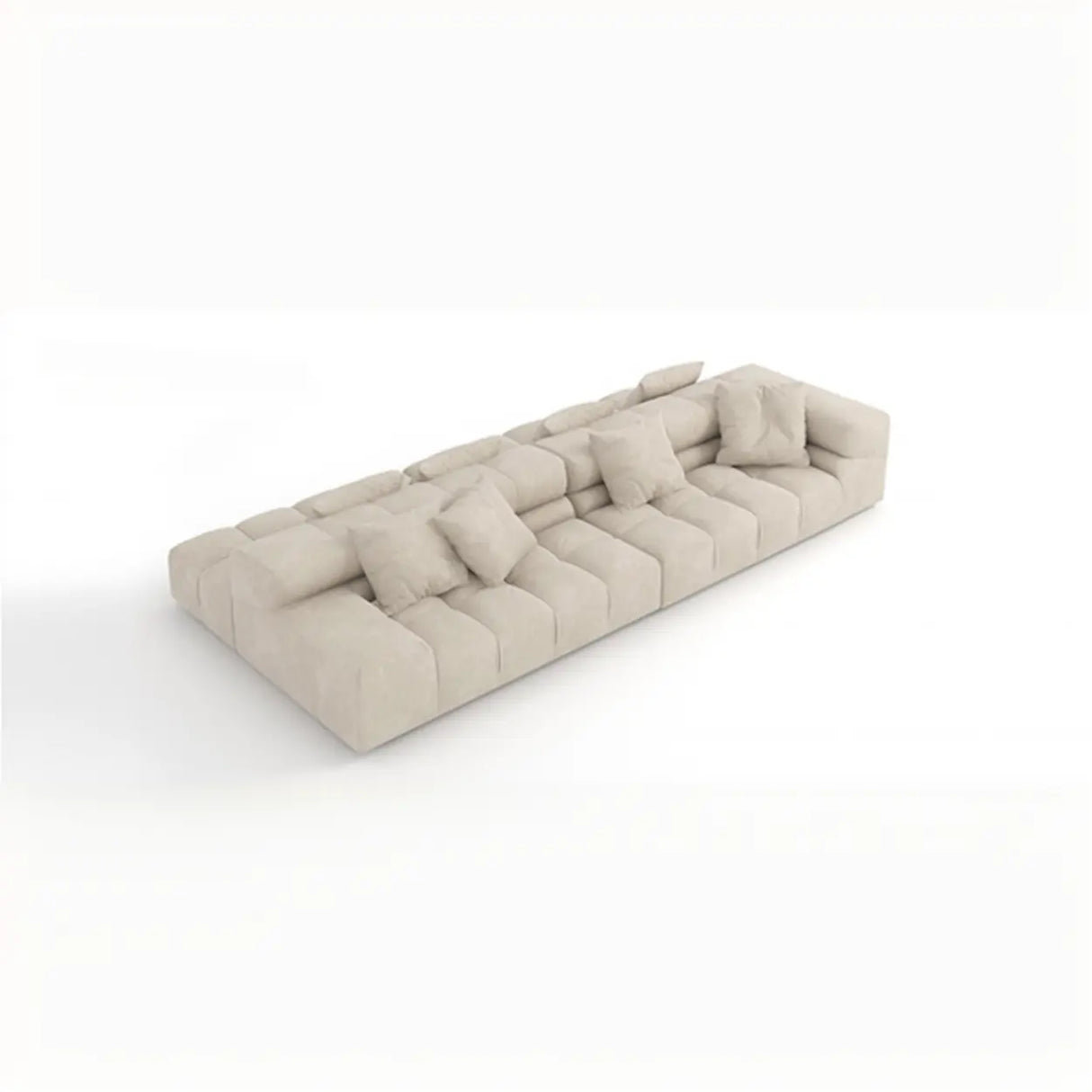 Fabric Living Room Beige Large Sectional Double Sided Sofa Image - 3