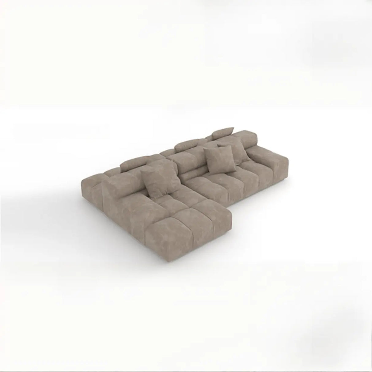 Fabric Living Room Beige Large Sectional Double Sided Sofa Image - 5