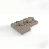 Fabric Living Room Beige Large Sectional Double Sided Sofa Image - 5