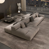 Fabric Living Room Beige Large Sectional Double Sided Sofa Image - 6