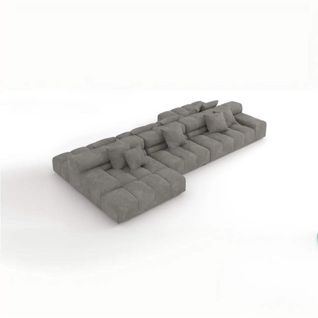 Fabric Living Room Beige Large Sectional Double Sided Sofa Image - 7