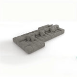 Fabric Living Room Beige Large Sectional Double Sided Sofa Image - 7