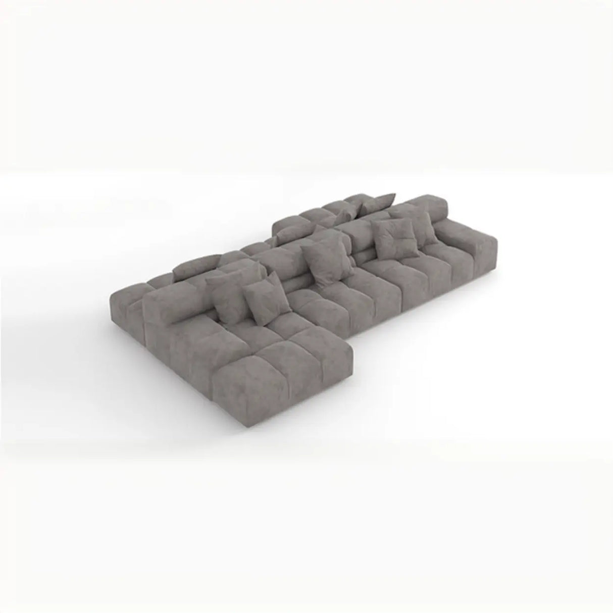 Fabric Living Room Beige Large Sectional Double Sided Sofa Image - 9