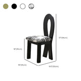 Fabric Seating Ribbon-Back Wood Dining Chair Black #size