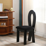 Fabric Seating Ribbon-Back Wood Dining Chair Black Image - 4