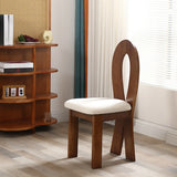 Fabric Seating Ribbon-Back Wood Dining Chair Black Image - 8