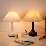 Fabric Shade Black Ceramic Cone Standard Table Lamp Image - 15