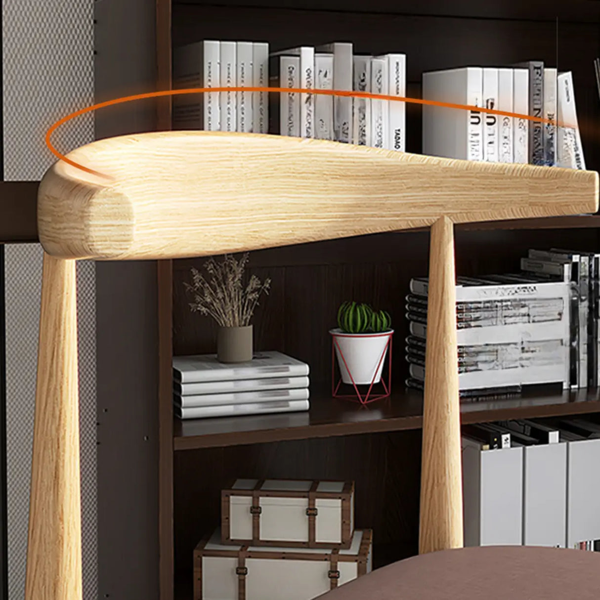 Open Back Faux Leather Upholstered Dining Chair Image - 6