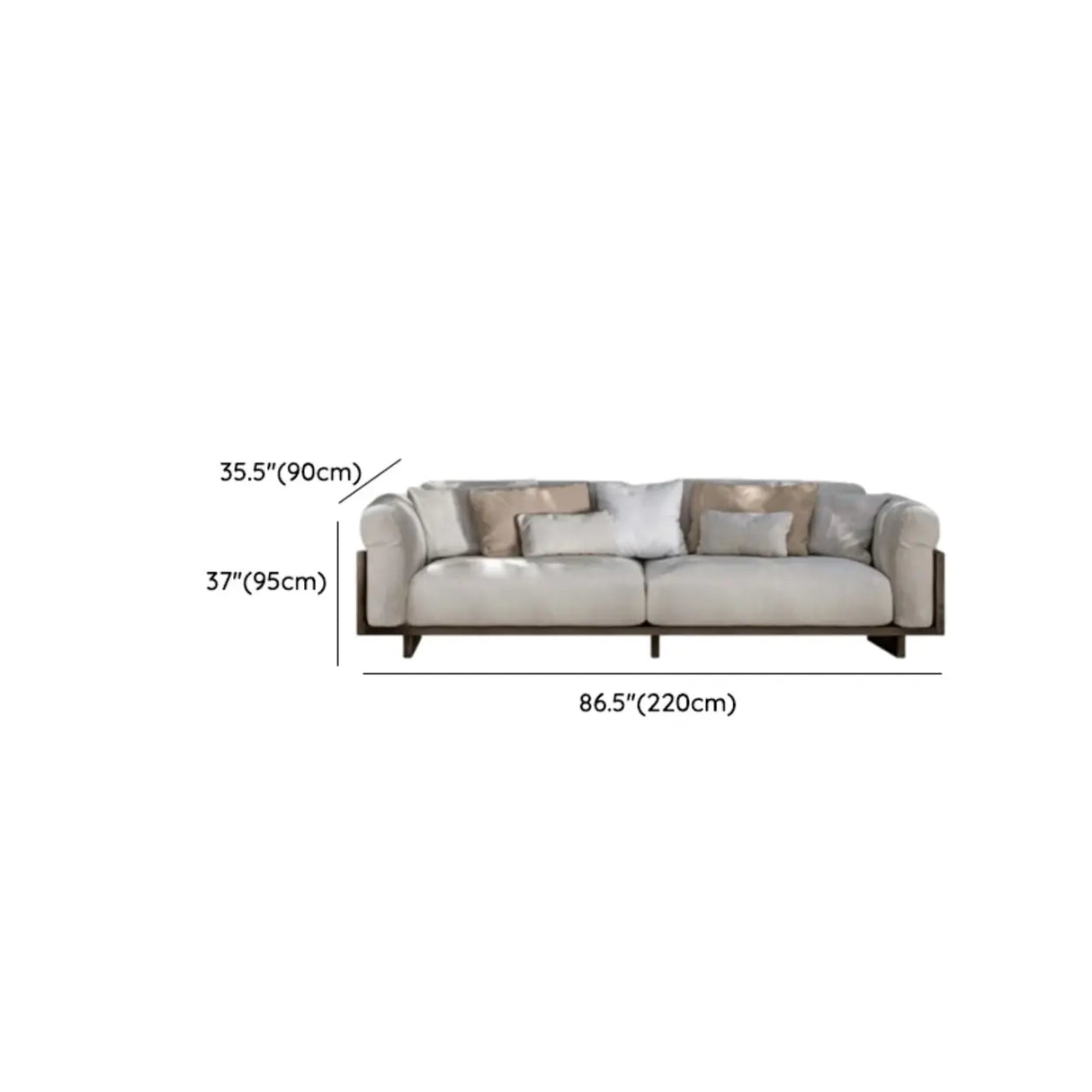 Fade Resistant Teak L-Shaped White Cushions Patio Sofa Set 