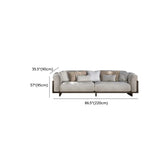 Fade Resistant Teak L-Shaped White Cushions Patio Sofa Set #size