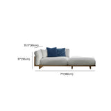 Fade Resistant Teak L-Shaped White Cushions Patio Sofa Set Image - 12
