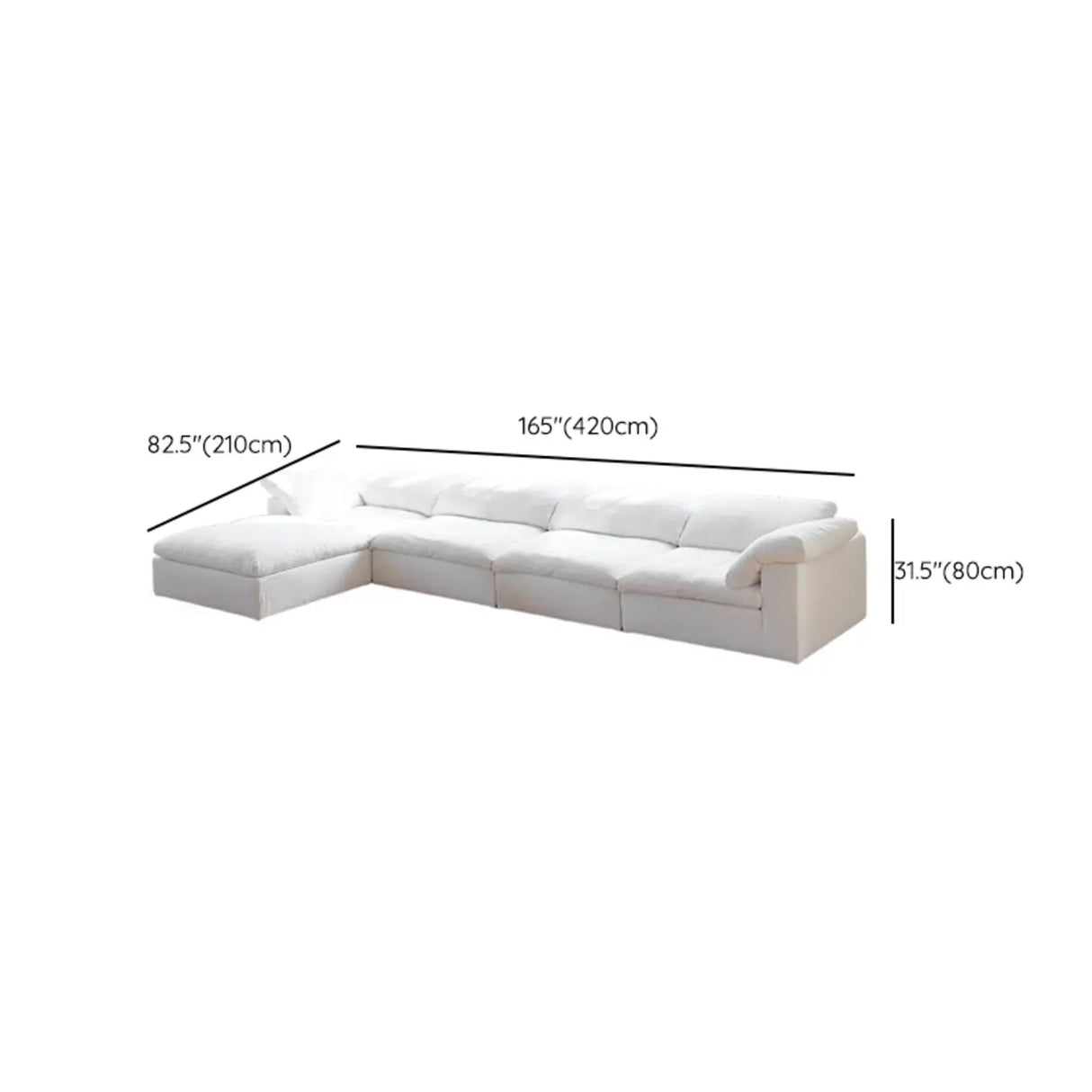 Fade Resistant White L-Shaped Linen Recliner Included Sofa Image - 11