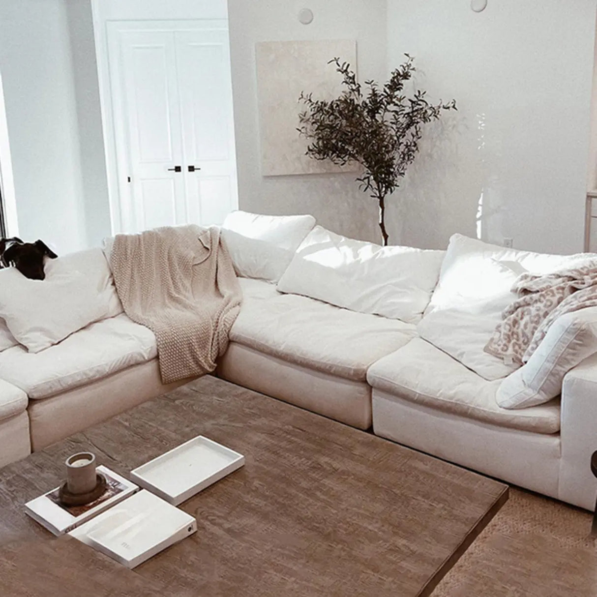 Fade Resistant White L-Shaped Linen Recliner Included Sofa Image - 6
