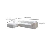 Fade Resistant White L-Shaped Linen Recliner Included Sofa #size