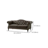 Farmhouse Brown Waterproof Faux Leather Loveseat Image - 12
