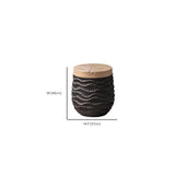 Farmhouse Rustic Wood Round Textured Drum Side Table #size