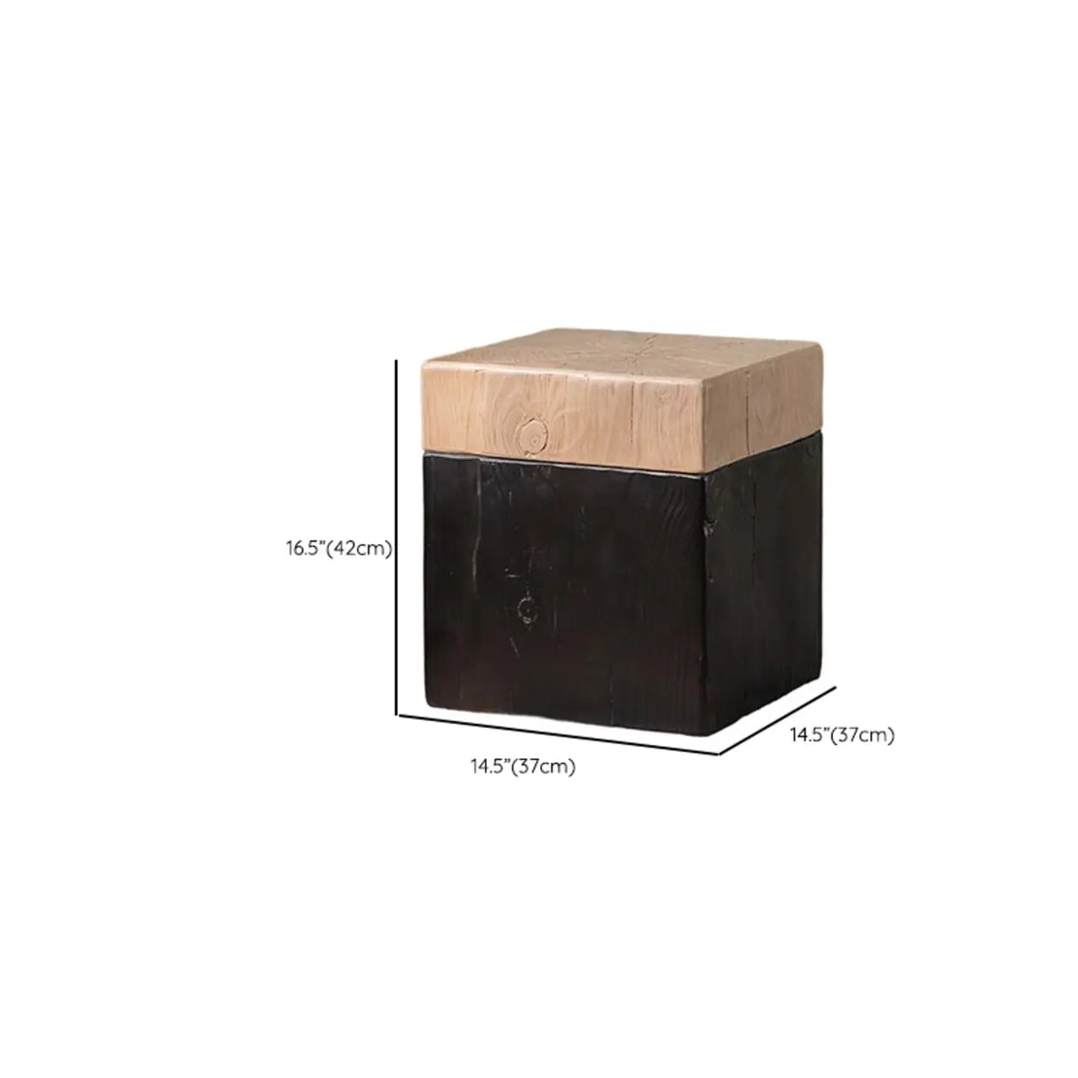 Farmhouse Rustic Wood Round Textured Drum Side Table Image - 11