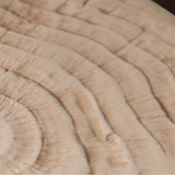 Farmhouse Rustic Wood Round Textured Drum Side Table Image - 4