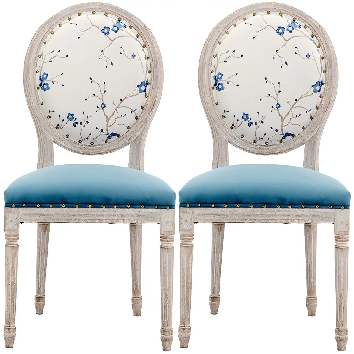 Farmhouse Upholstered King Louis Back Dining Side Chair Image - 10