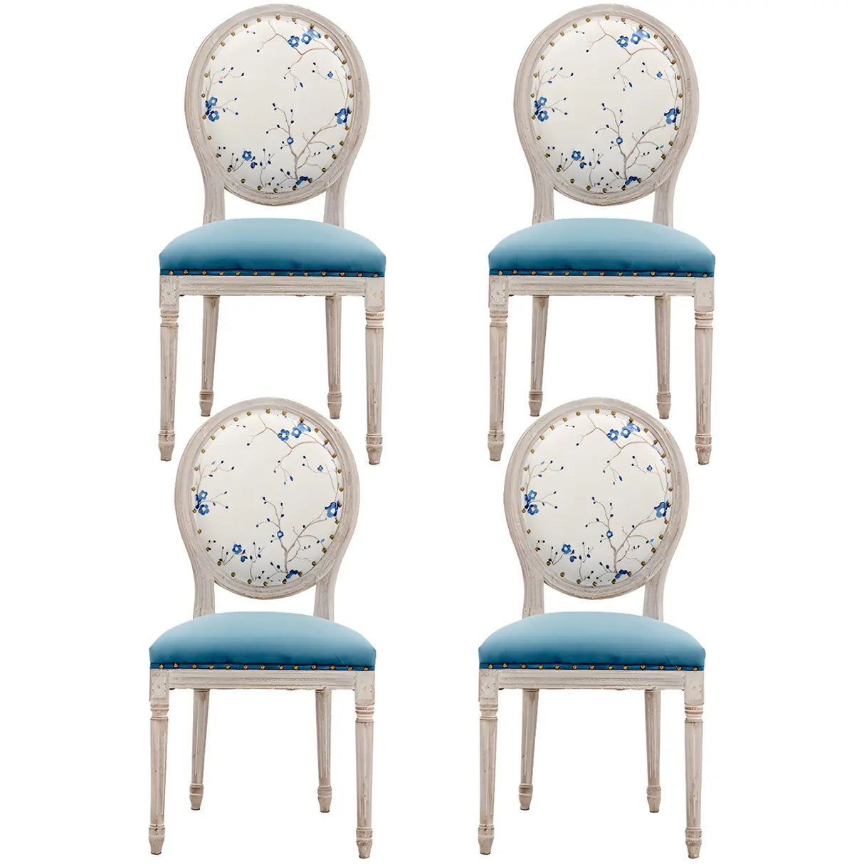 Farmhouse Upholstered King Louis Back Dining Side Chair Image - 11