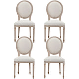 Farmhouse Upholstered King Louis Back Dining Side Chair Image - 15