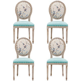 Farmhouse Upholstered King Louis Back Dining Side Chair Image - 18