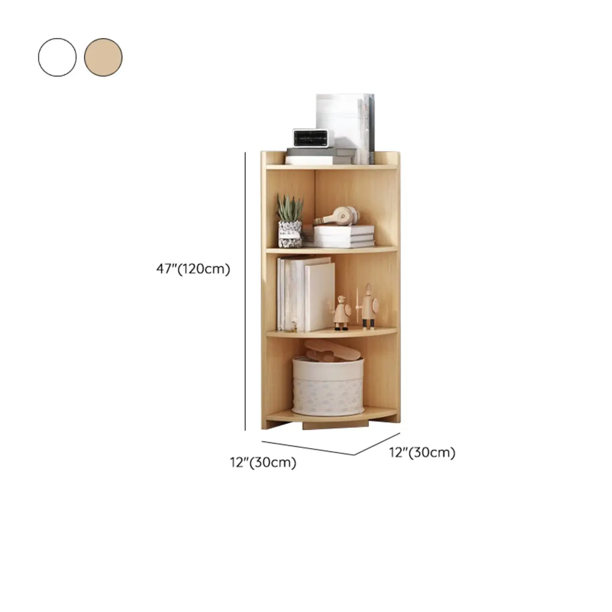 Fashion Closed Back Corner Wooden Display Bookcases 