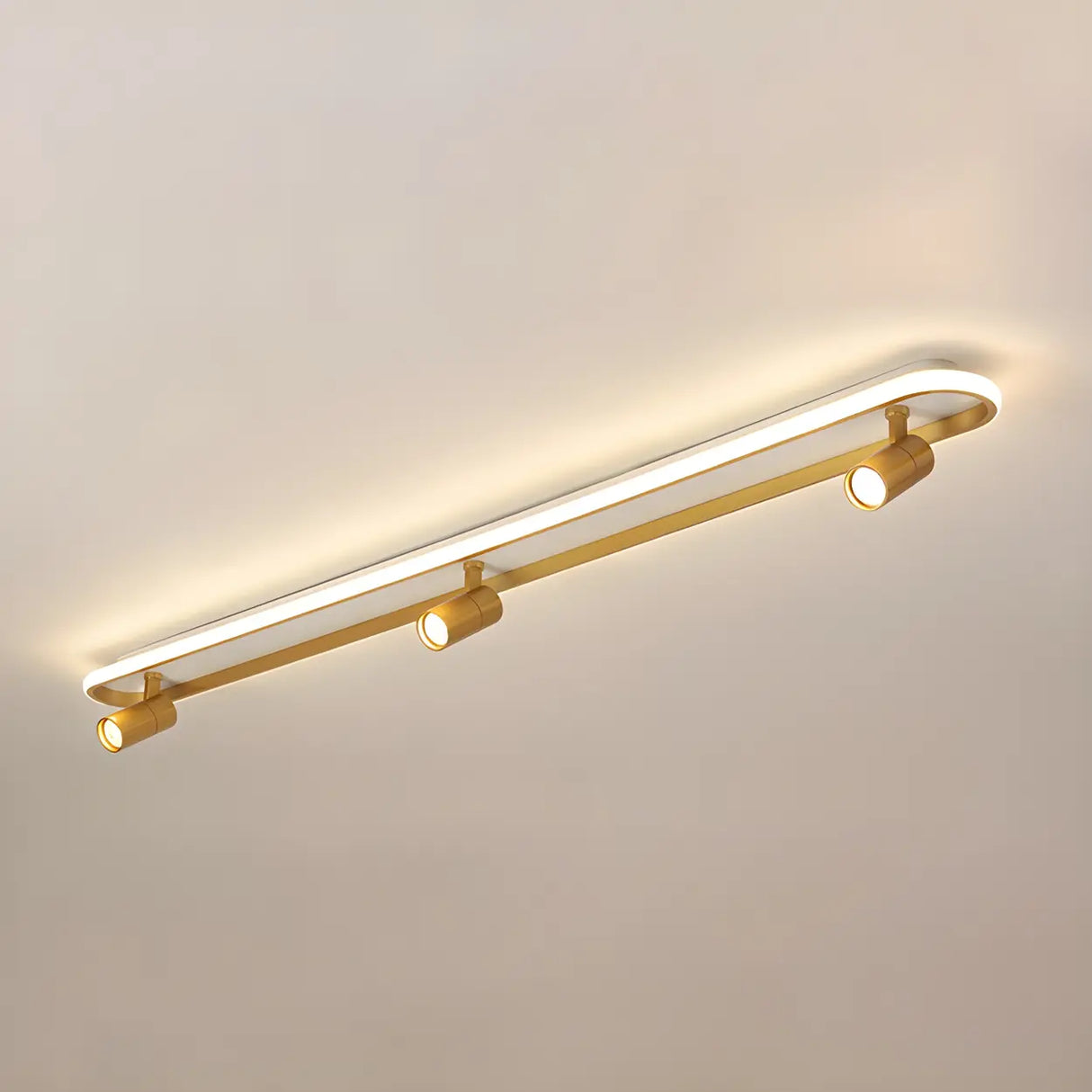 Fashion Gold LED Metal Flush Mount Fixed Track Light Image - 11