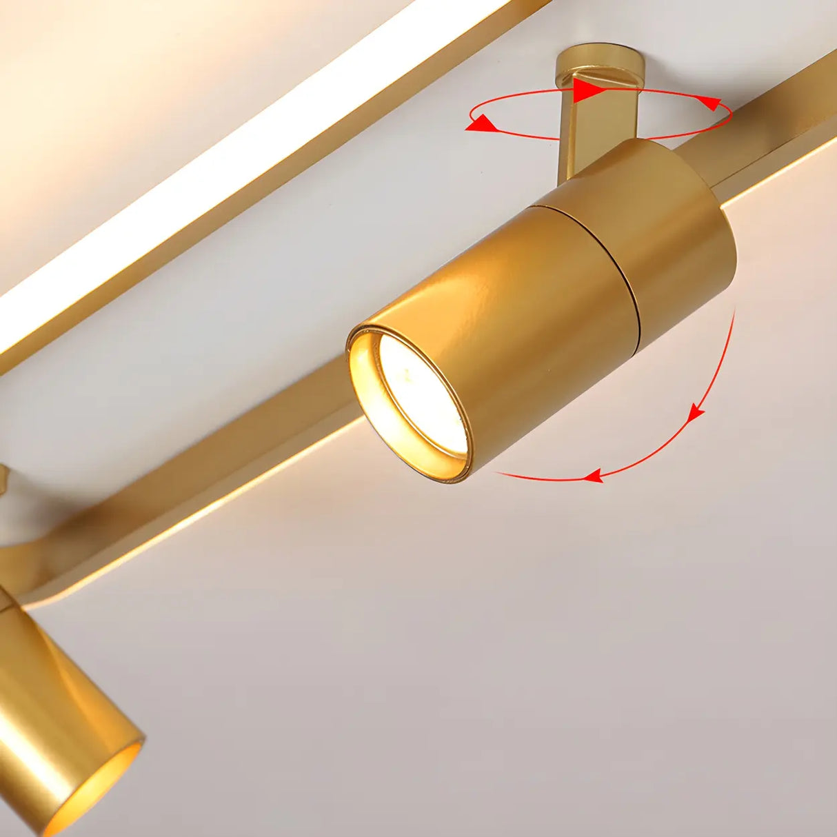 Fashion Gold LED Metal Flush Mount Fixed Track Light Image - 12