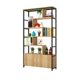 Fashion Metal Frame Open Wood Shelf Display Bookshelf Image - 11