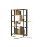 Fashion Metal Frame Open Wood Shelf Display Bookshelf #size